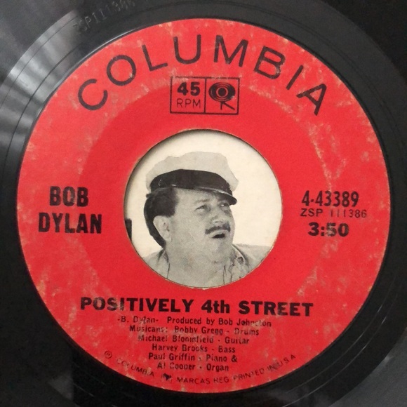Bob Dylan Positively 4th Street Vinyl 45 Record - Picture 3 of 4